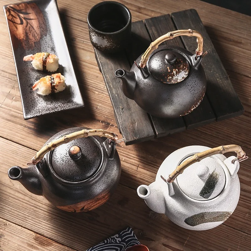Suure Mahutavusega Jaapani Stiilis Keraamiline Teekann Teaware koos Rotangist Hakkama Käsitsi maalitud Tee Määrab Tee Veekeetja Tee Pot Tea Maker