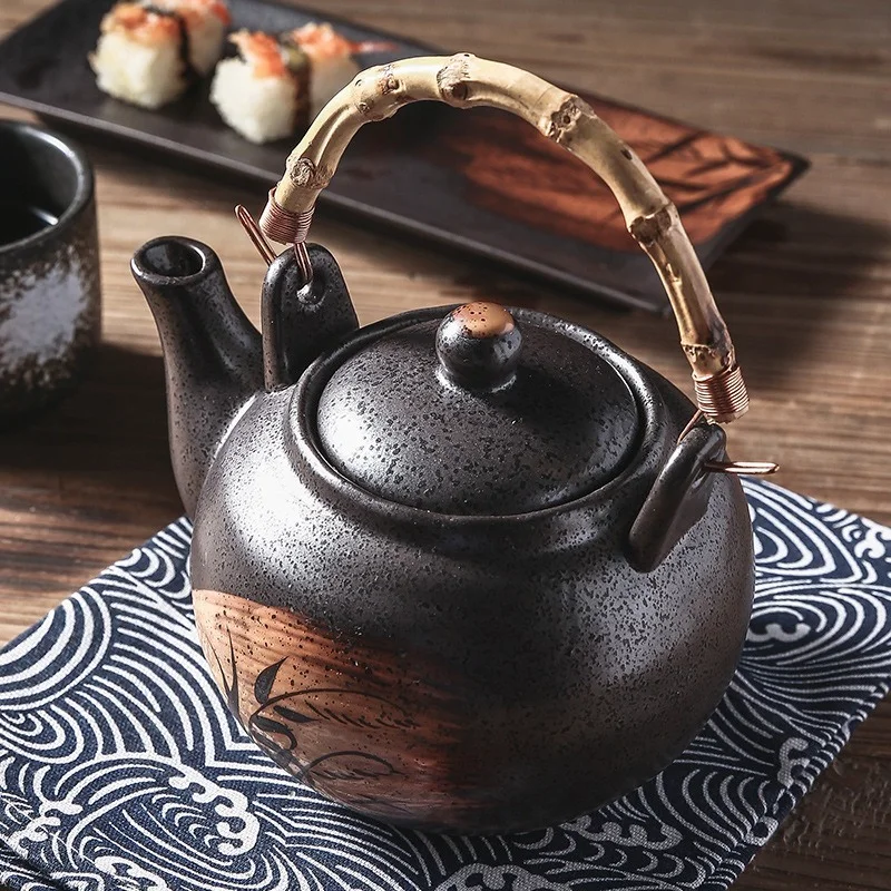 Suure Mahutavusega Jaapani Stiilis Keraamiline Teekann Teaware koos Rotangist Hakkama Käsitsi maalitud Tee Määrab Tee Veekeetja Tee Pot Tea Maker