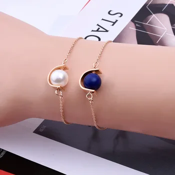 Jaapan ja Lõuna-Korea Lihtne Marmor Poolringi Käevõru Isiklik Elegantne Kunstlik Pärl Trend Käevõru Kõik-sobitamine