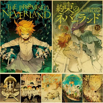 Jõupaber Plakat Populaarne Jaapani Anime Lubatud Neverland Manga Kleebised Cartoon Pilte Kodu Baar Art Wall Decor