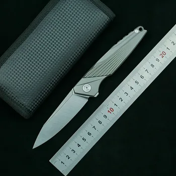 LEMIFSHE kokkuklapitavad nuga M390 tera titaani sulam, käepideme väljas telkimine ellujäämise köök puu-EDC kingitus vahend nuga